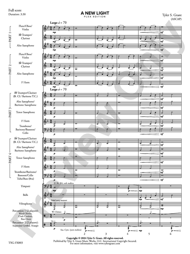 A New Light (Flexible Arrangement) - Concert Band Conductor Score & Parts (Digital Download)