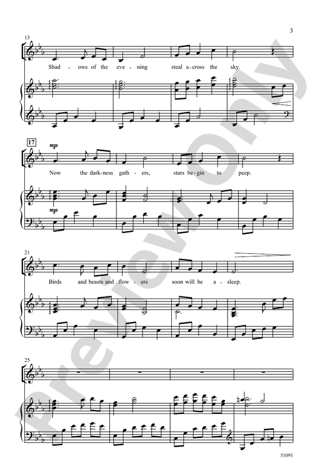 Now the Day Is Over - 2 Part Treble Choral Octavo (Digital Download)