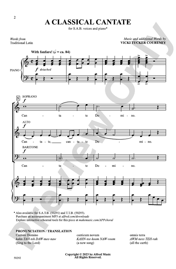 A Classical Cantate - SAB Choral Octavo (Digital Download)