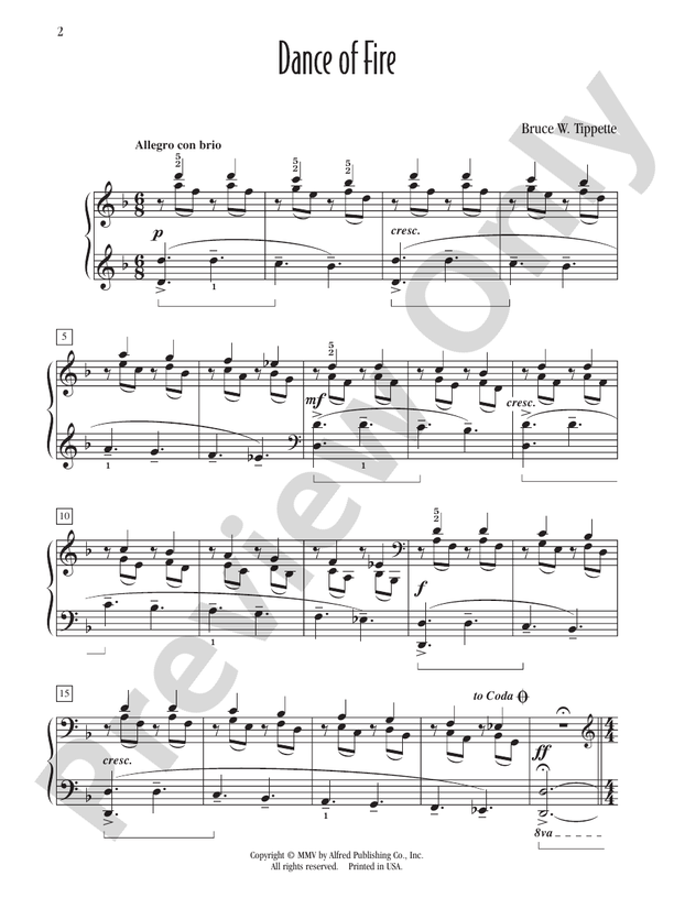 Dance of Fire - Piano (Digital Download)