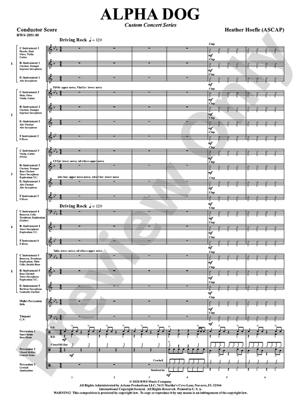 Alpha Dog (Grade 1) - Concert Band Conductor Score & Parts (Digital Download)