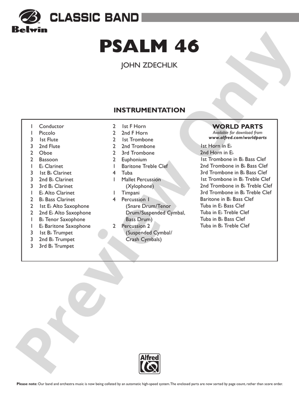 Psalm 46 - Concert Band Conductor Score & Parts (Digital Download)