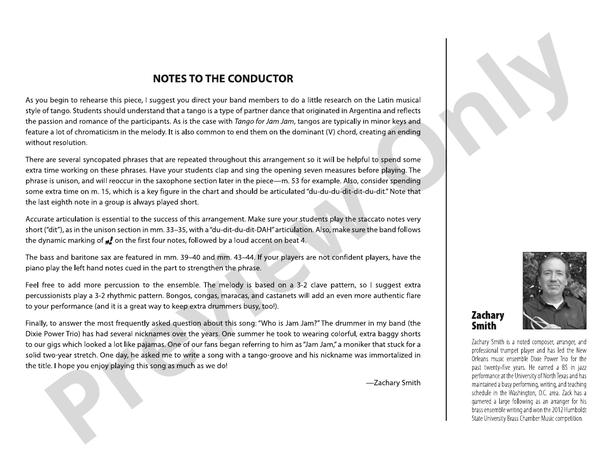 Tango for Jam Jam – Jazz Ensemble Conductor Score & Parts (Digital Download)