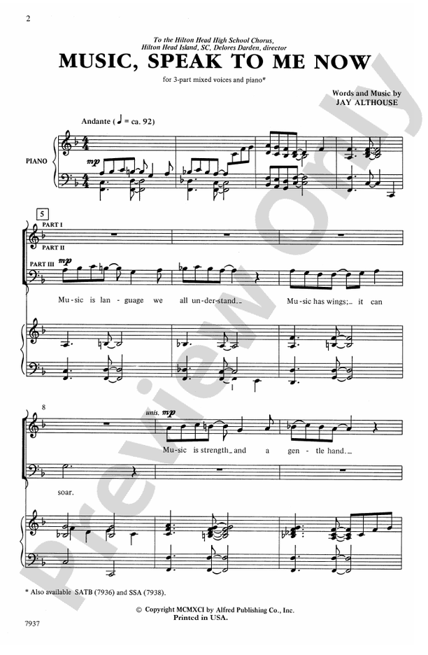Music, Speak to Me Now – 3-Part Mixed Choral Octavo (Digital Download)