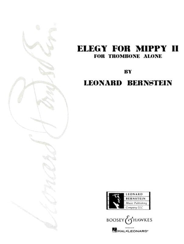 Elegy for Mippy II - for trombone alone - Leonard Bernstein - Trombone Boosey & Hawkes