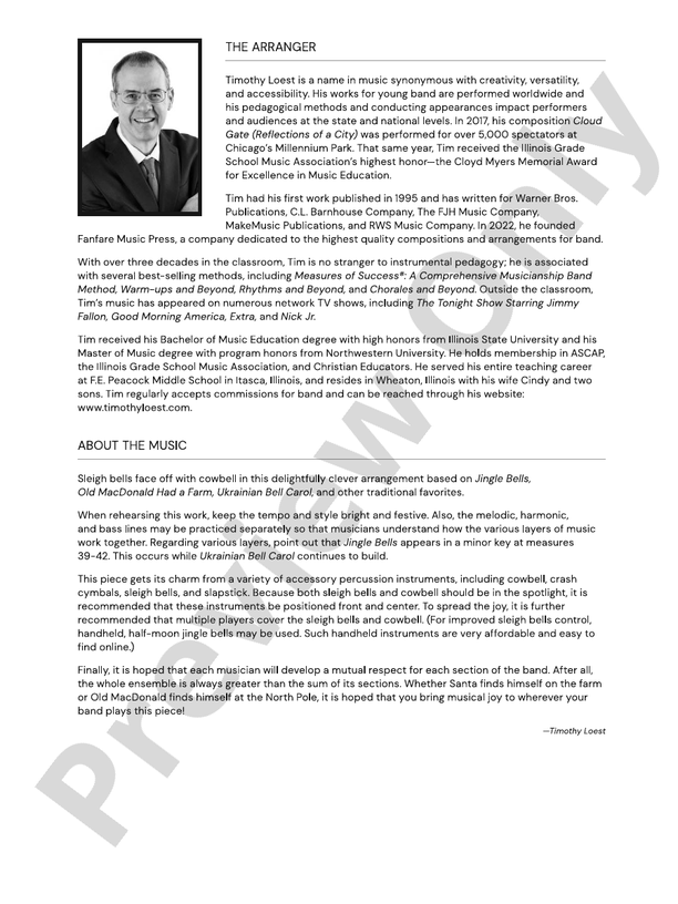 Jingle Cowbells - Concert Band Conductor Score & Parts(Digital Download)