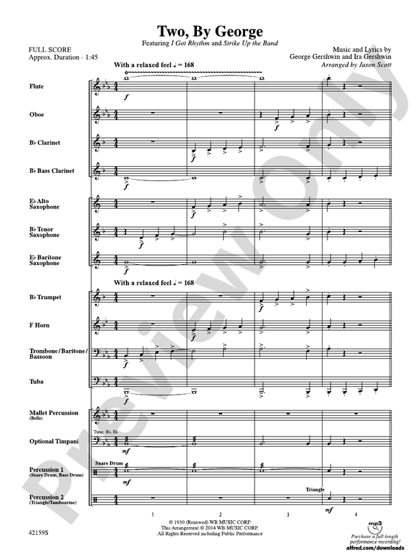 Two, by George - Concert Band Conductor Score & Parts (Digital Download)