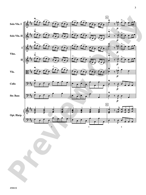 Concerto for Two Violins in D Major - String Orchestra Conductor Score & Parts (Digital Download)
