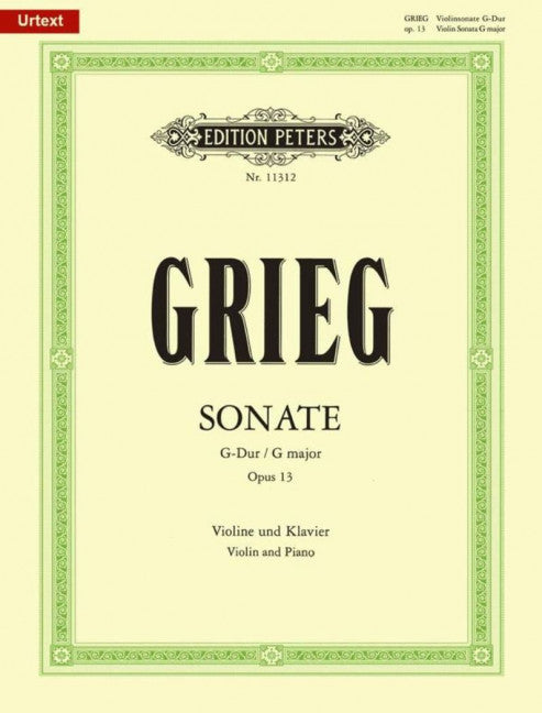 Grieg - Violin Sonata/2 in G Op13 - Violin/Piano Accompaniment - Peters EP11312