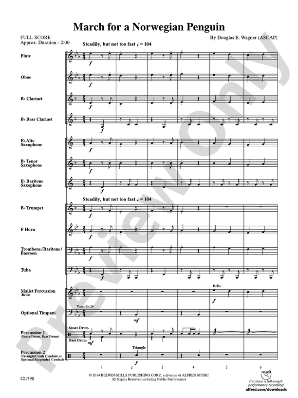 March for a Norwegian Penguin - Concert Band Conductor Score & Parts (Digital Download)