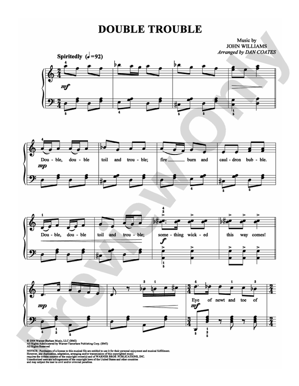 Double Trouble - Arr. Dan Coates - Easy Piano (Digital Download)