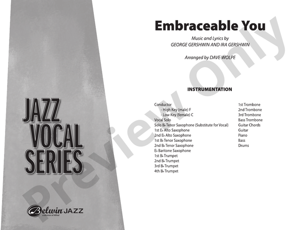Embraceable You - Jazz Ensemble Conductor Score & Parts(Digital Download)