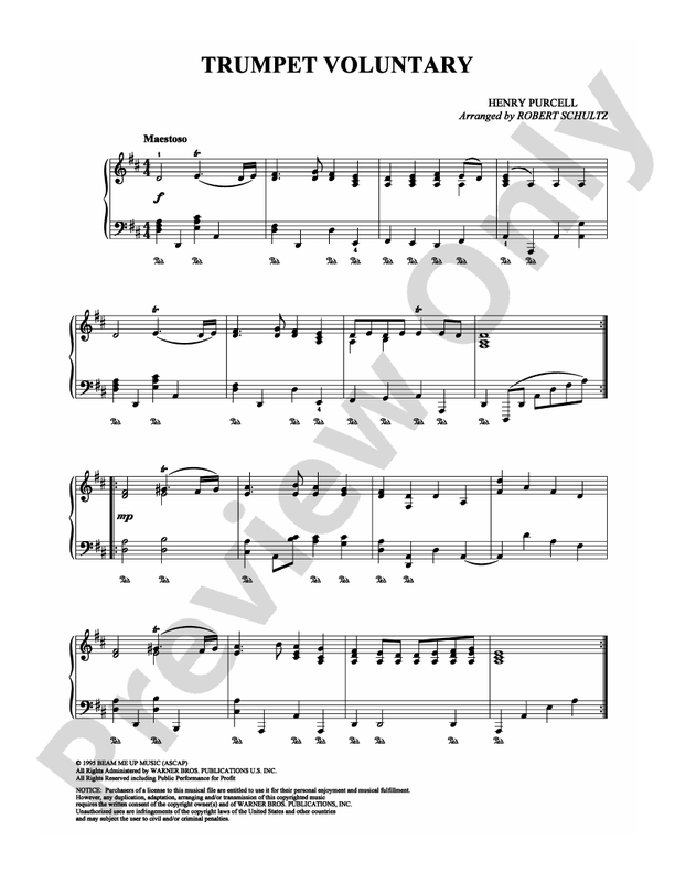 Purcell - Trumpet Voluntary - Piano (Digital Download)