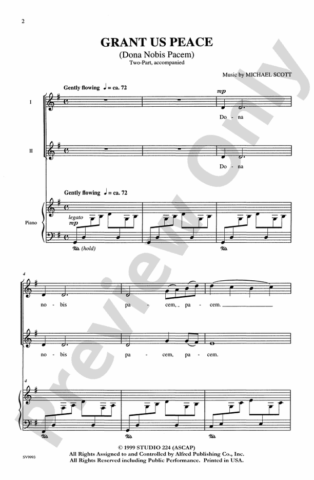 Grant Us Peace (Dona Nobis Pacem) – 2-Part Choral Octavo (Digital Download)