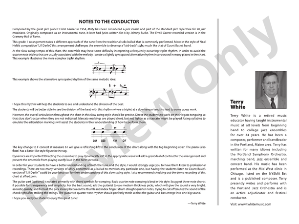 Misty – Jazz Ensemble Conductor Score & Parts (Digital Download)