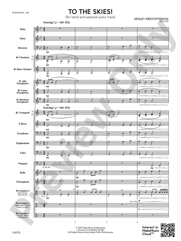 To the Skies! - Concert Band Conductor Score & Parts(Digital Download)