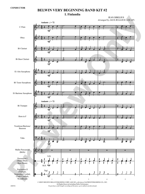 Belwin Very Beginning Band Kit #2 - Concert Band Conductor Score & Parts (Digital Download)