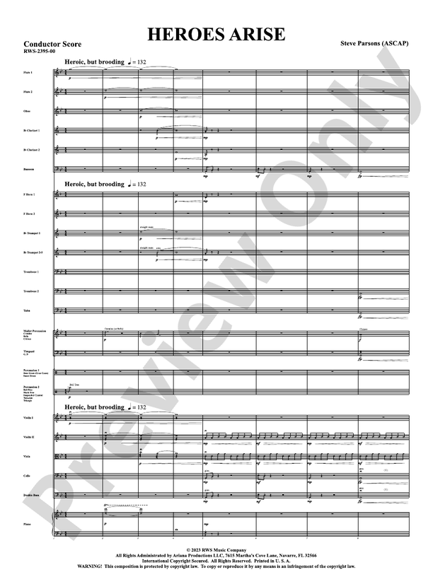 Heroes Arise - Full Orchestra Conductor Score & Parts (Digital Download)