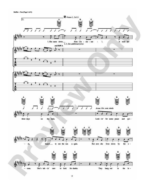 Fins - Guitar TAB (Digital Download)
