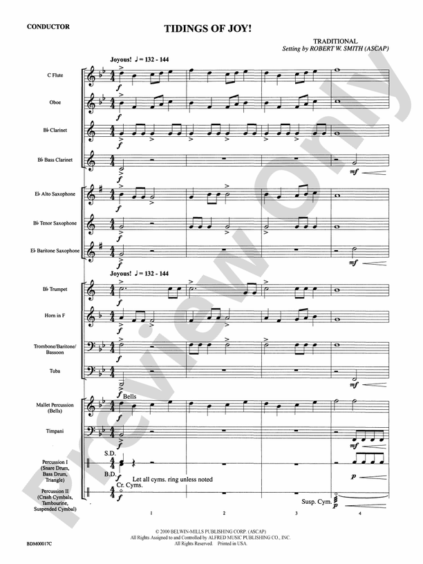 Tidings of Joy! - Concert Band Conductor Score & Parts (Digital Download)