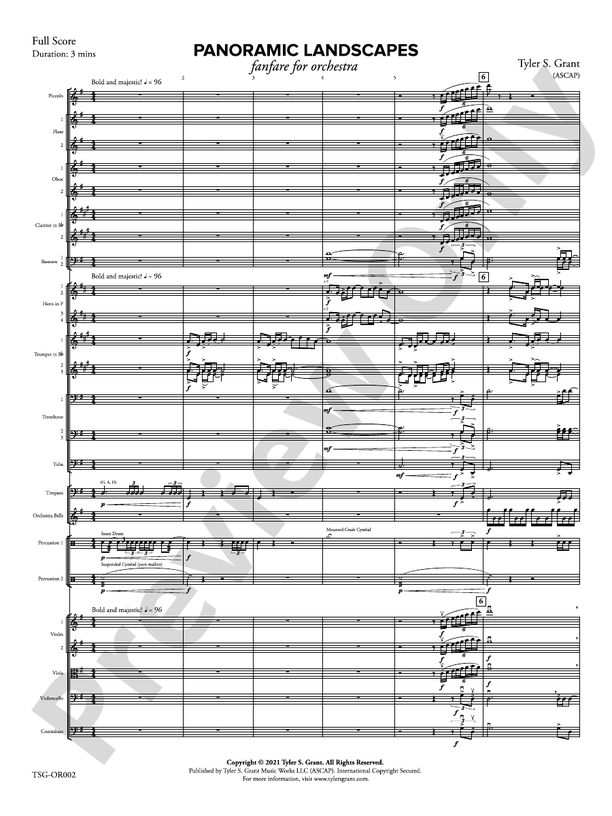 Panoramic Landscapes – Full Orchestra Conductor Score & Parts (Digital Download)