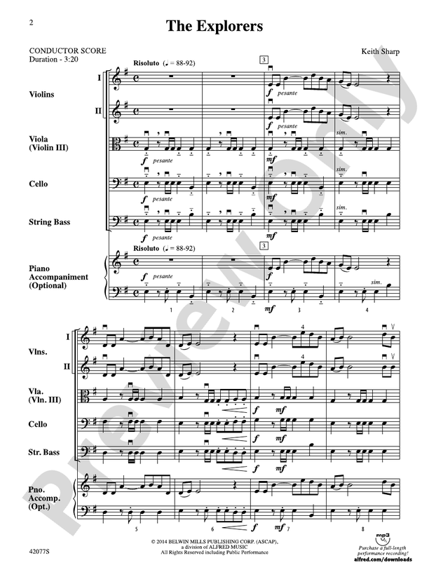 The Explorers – String Orchestra Conductor Score & Parts (Digital Download)