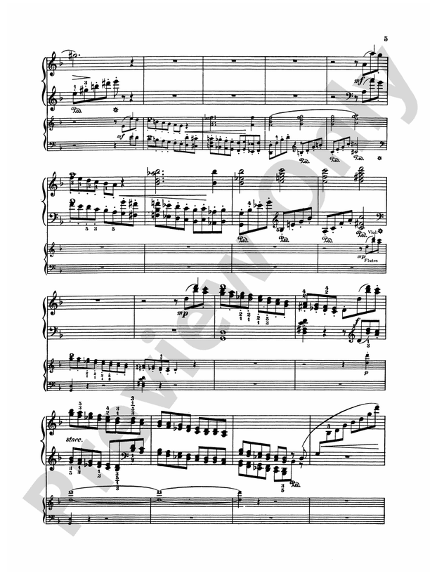 Rubinstein - Piano Concerto No. 4, Op. 70 - 2 Piano, 4 Hands - TWO Copies required - (Digital Download)