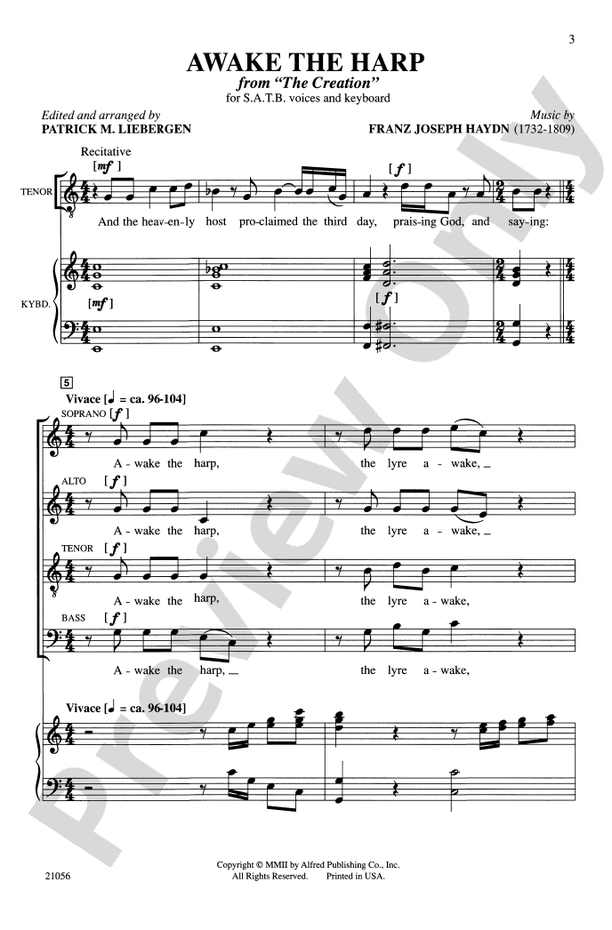 Awake the Harp (from The Creation) – SATB Choral Octavo (Digital Download)