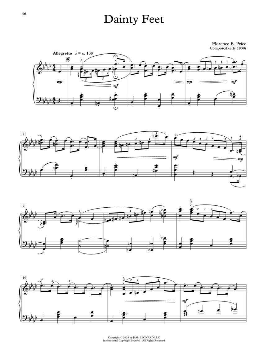 Florence Price - Rediscovered Gems for Piano Solo - Hal Leonard