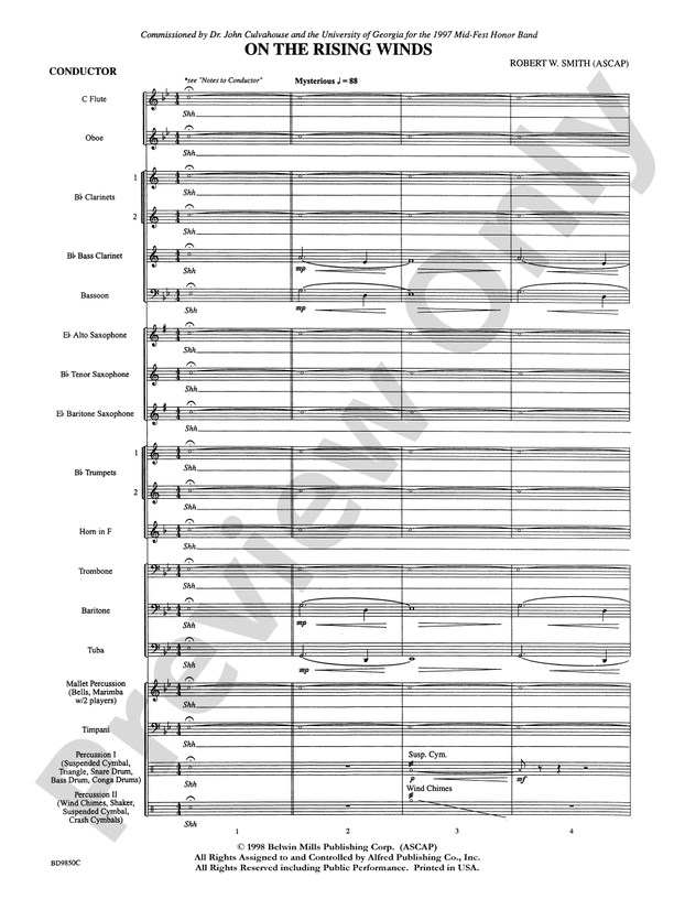 On the Rising Winds - Concert Band Conductor Score & Parts (Digital Download)
