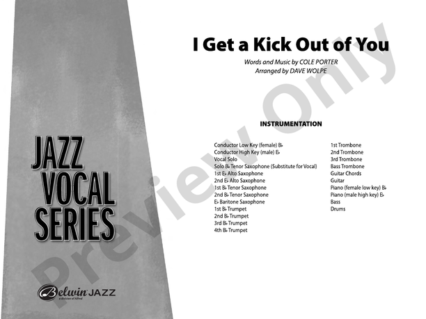 I Get a Kick Out of You (Grade 3.5) - Jazz Ensemble Conductor Score & Parts(Digital Download)