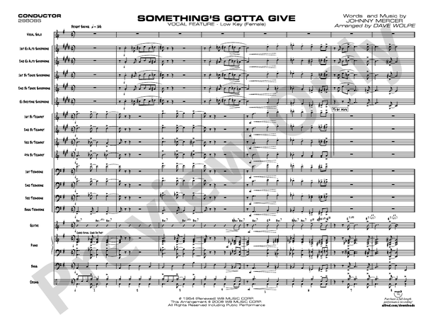 Something's Gotta Give - Jazz Ensemble Conductor Score & Parts(Digital Download)