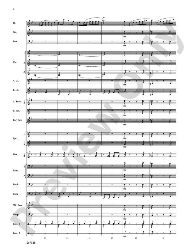 Flight of the Flutes (Showcasing the Flute Section) - Concert Band Conductor Score & Parts (Digital Download)