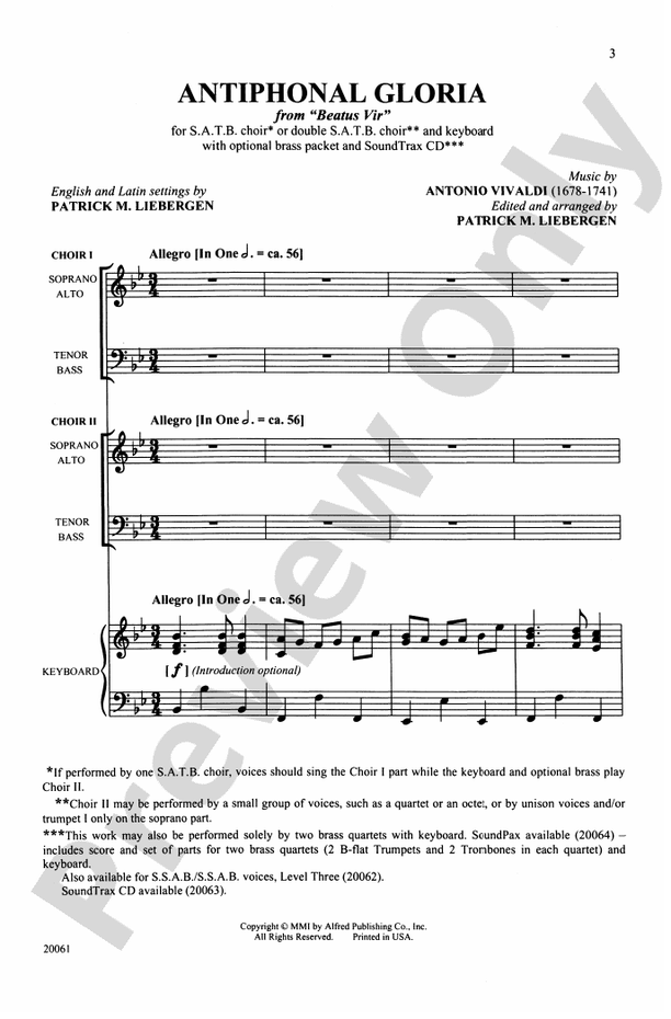 Antiphonal Gloria – SATB (Opt. Double Choir) Choral Octavo (Digital Download)