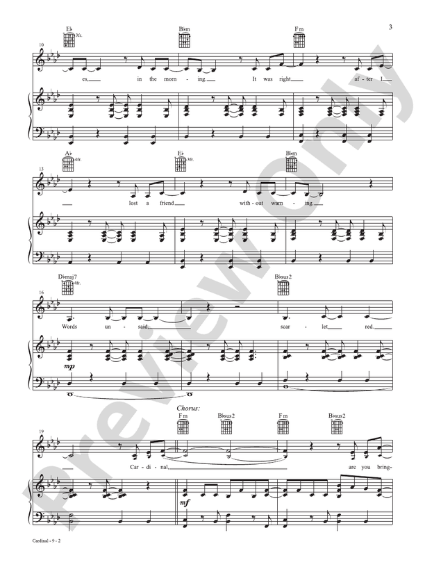 Cardinal (From the studio album 'Deeper Well') - Kacey Musgraves - PVG (Digital Download)