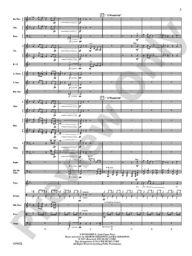 A Gershwin Tribute to Love - Concert Band Conductor Score & Parts (Digital Download)
