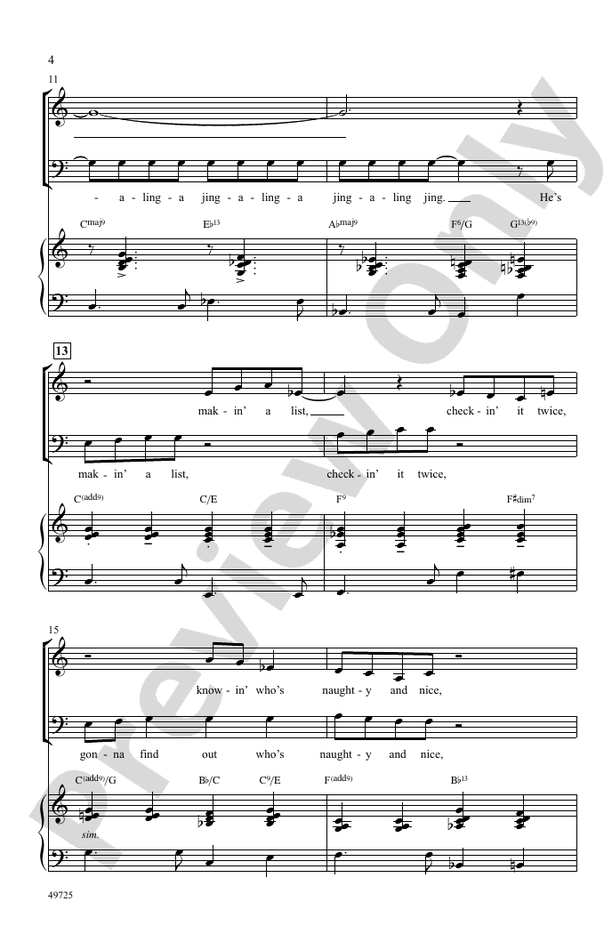 Santa Claus Is Comin' to Town (Arr. Kirby Shaw) - SATB Choral Octavo (Digital Download)