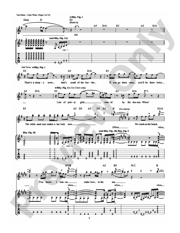 Cabo Wabo - Guitar TAB (Digital Download)