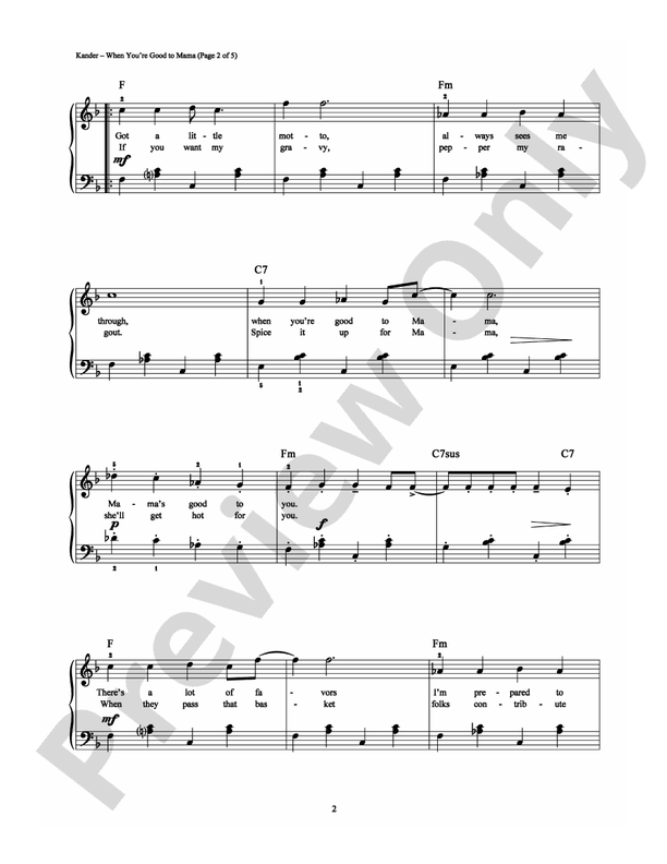 When You're Good to Mama - Arr. Dan Coates - Easy Piano (Digital Download)