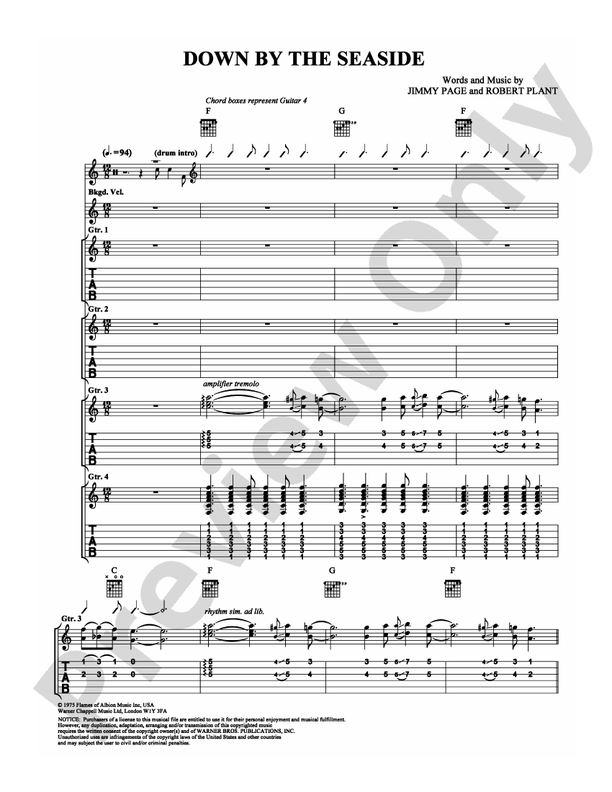 Down By The Seaside - Guitar TAB (Digital Download)