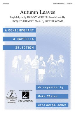 Autumn Leaves - SSATB Deke Sharon Hal Leonard Choral Score Octavo
