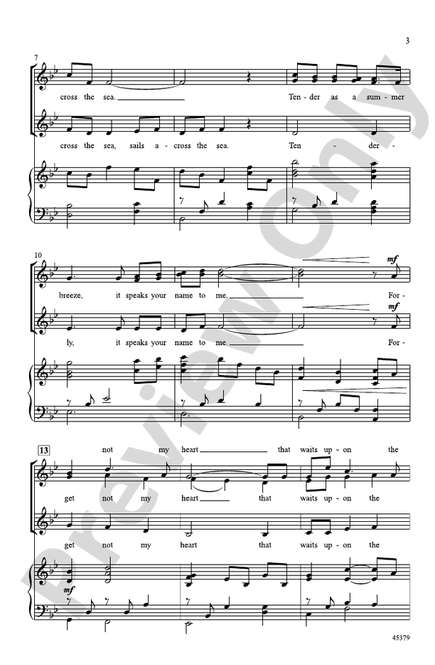 Forget Not My Heart – SSA Choral Octavo (Digital Download)
