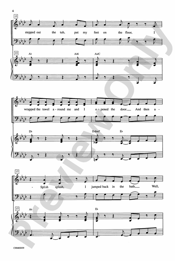 Splish Splash - 3-Part Mixed Choral Octavo (Digital Download)