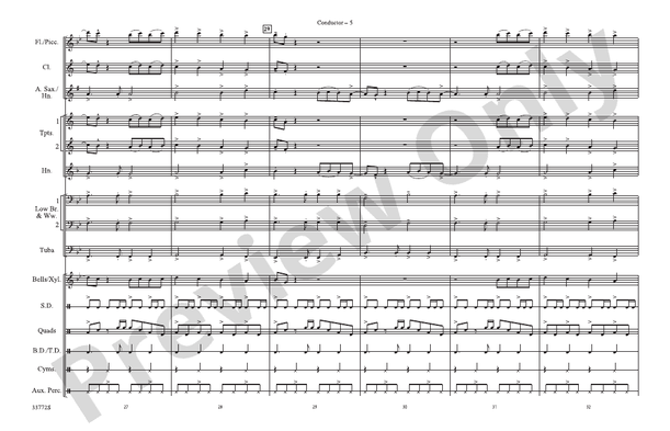 Down – Marching Band Conductor Score & Parts (Digital Download)