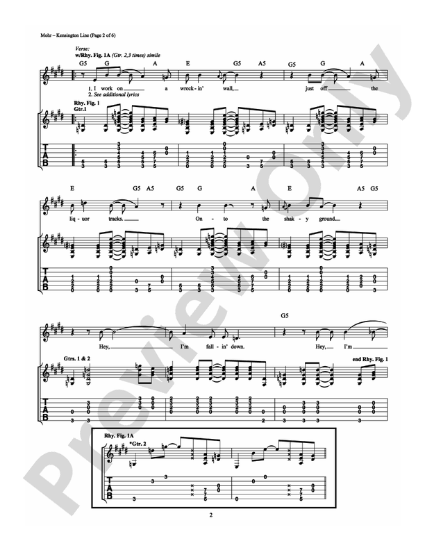 Kensington Line - Guitar TAB (Digital Download)