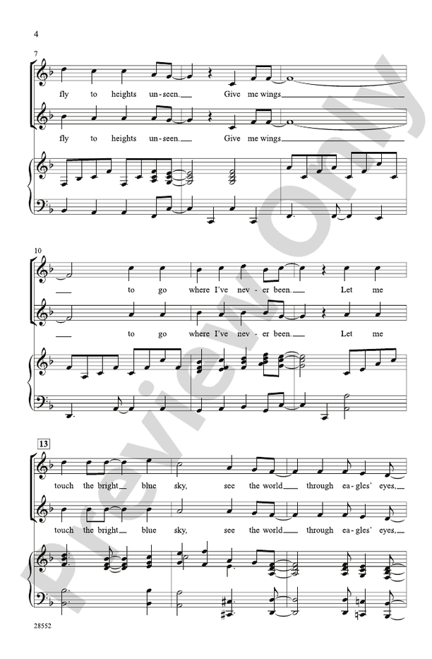 Give Me Wings – 2-Part Choral Octavo (Digital Download)