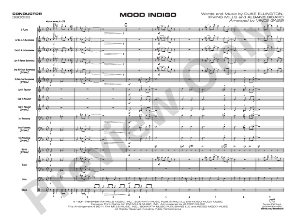 Mood Indigo - Jazz Ensemble Conductor Score & Parts (Digital Download)