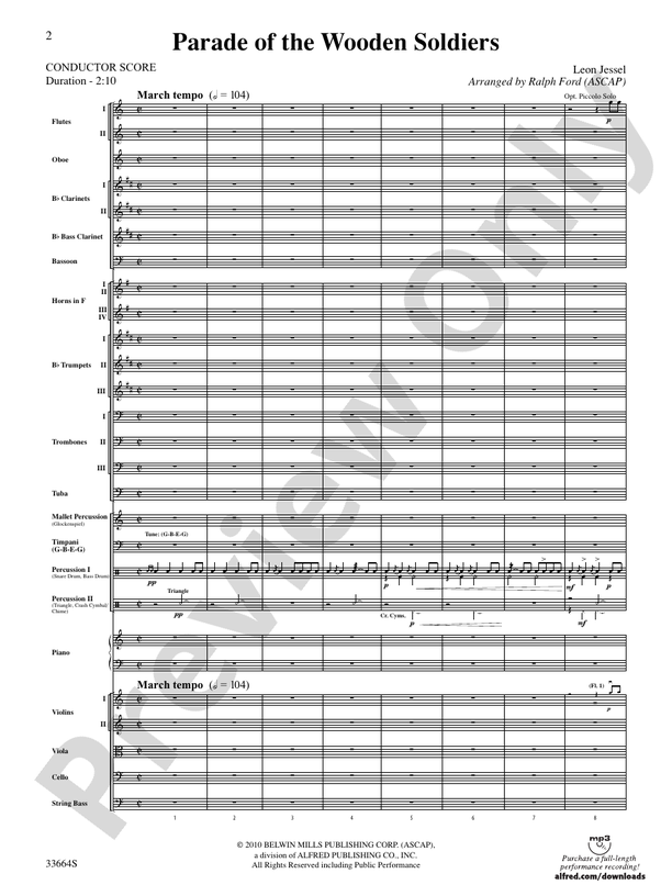 Parade of the Wooden Soldiers – Full Orchestra Conductor Score & Parts (Digital Download)