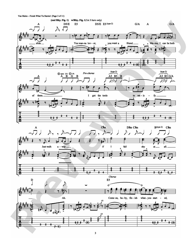 Finish What Ya Started - Guitar TAB (Digital Download)