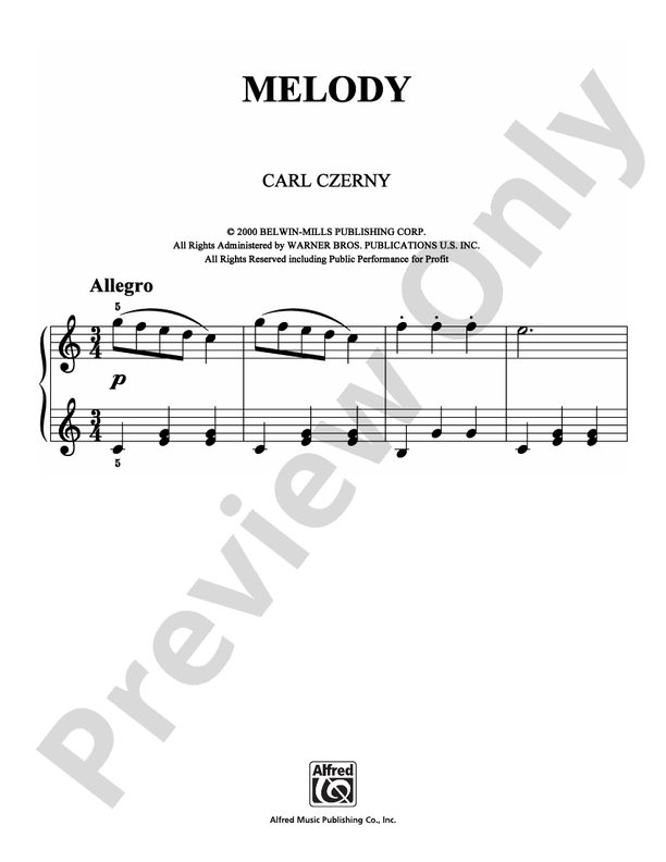 Czerny - Melody - Easy Piano (Digital Download)